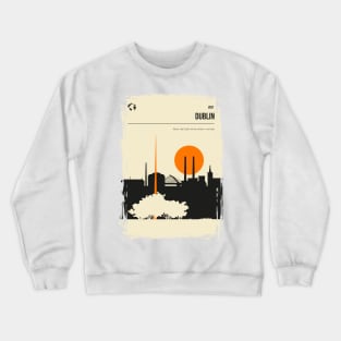 Dublin Ireland Vintage Minimal Book Cover Travel Poster Crewneck Sweatshirt